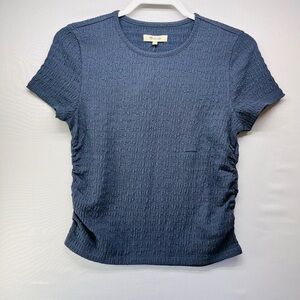 Madewell Textured Short Sleeve Top in Blue